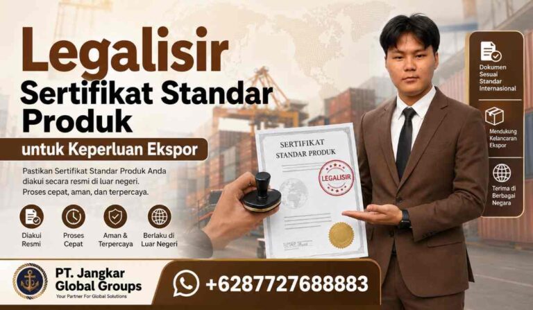 Legalisir Sertifikat Standar Produk untuk Keperluan Ekspor
