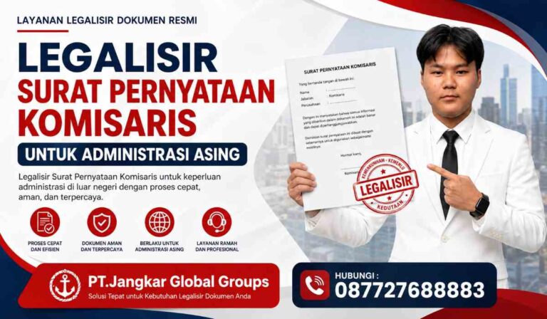 Legalisir Surat Pernyataan Komisaris untuk Administrasi Asing