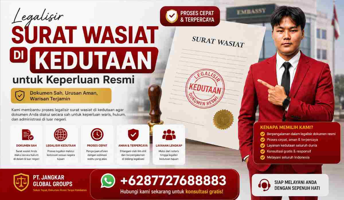 Legalisir Surat Wasiat di Kedutaan untuk Keperluan Resmi