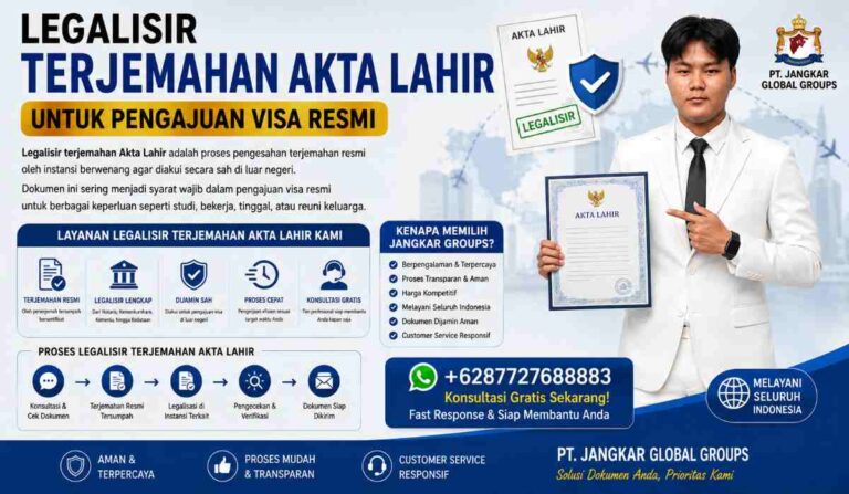 Legalisir Terjemahan Akta Lahir untuk Pengajuan Visa Resmi