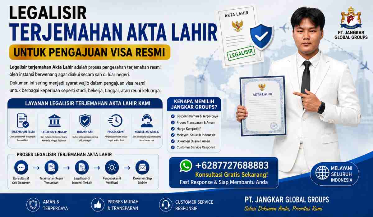 Legalisir Terjemahan Akta Lahir untuk Pengajuan Visa Resmi