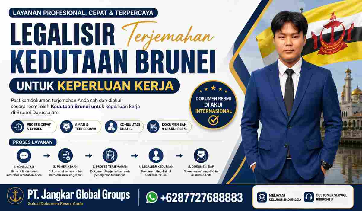 Legalisir Terjemahan Kedutaan Brunei untuk Keperluan Kerja