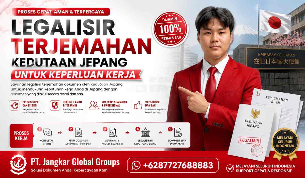 Legalisir Terjemahan Kedutaan Jepang untuk Keperluan Kerja