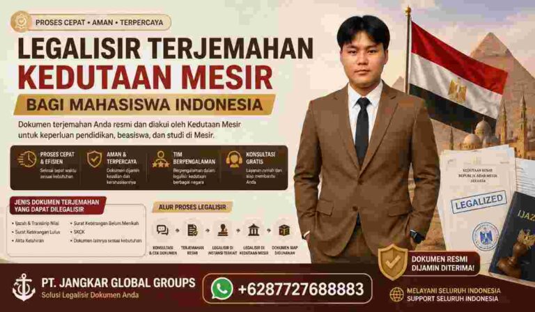 Legalisir Terjemahan Kedutaan Mesir bagi Mahasiswa Indonesia