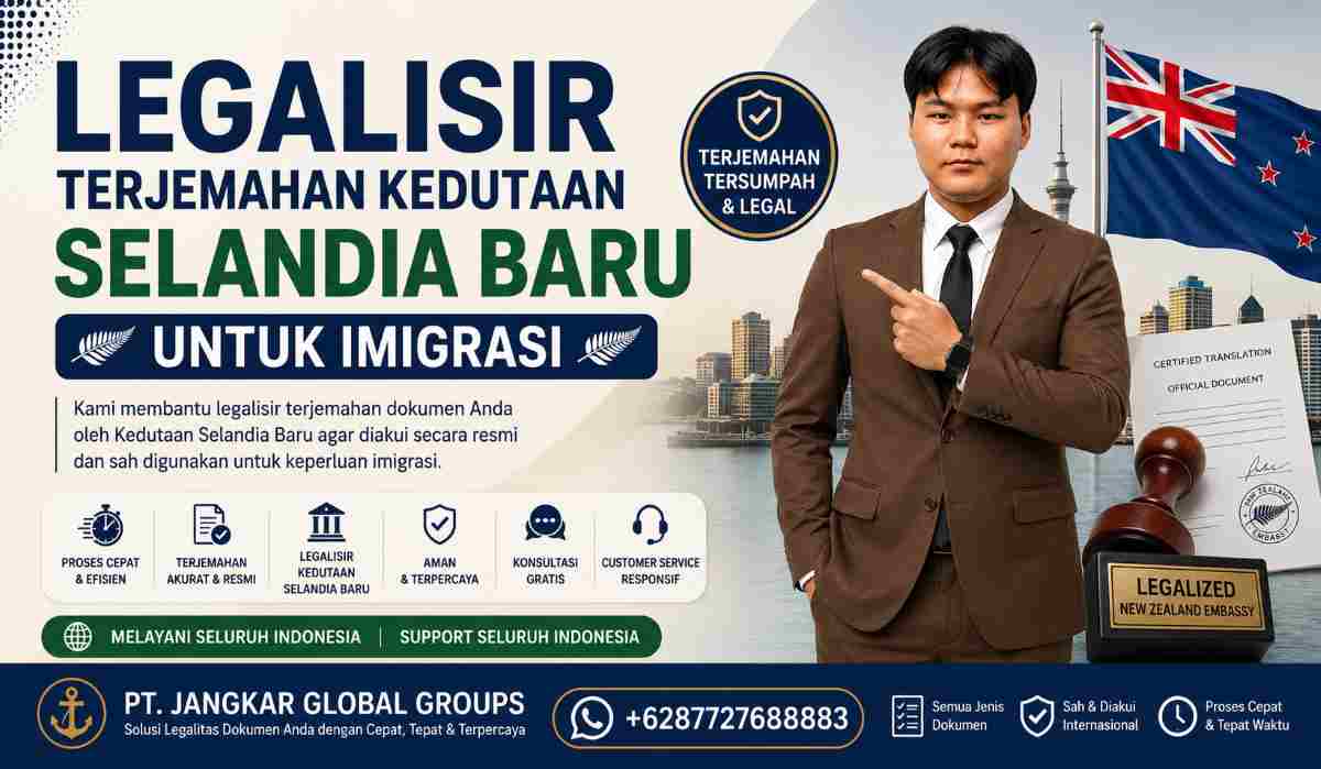 Legalisir Terjemahan Kedutaan Selandia Baru untuk Imigrasi