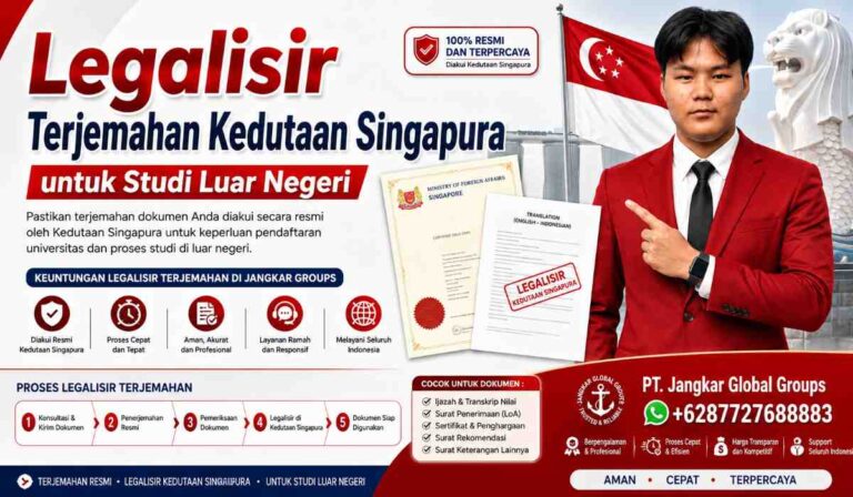 Legalisir Terjemahan Kedutaan Singapura untuk Studi Luar Negeri