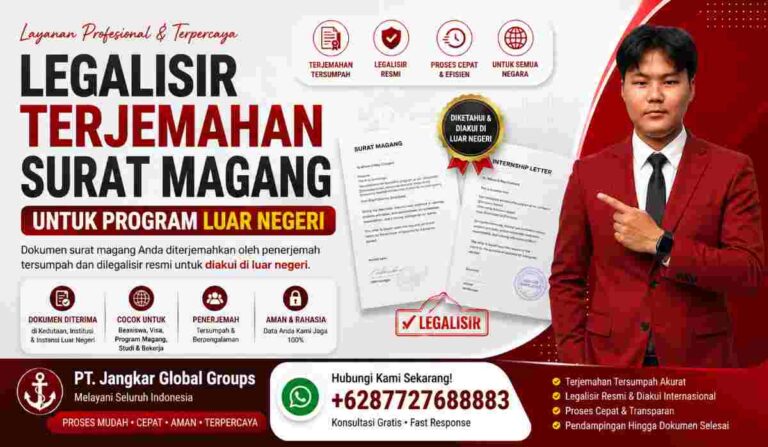 Legalisir Terjemahan Surat Magang untuk Program Luar Negeri