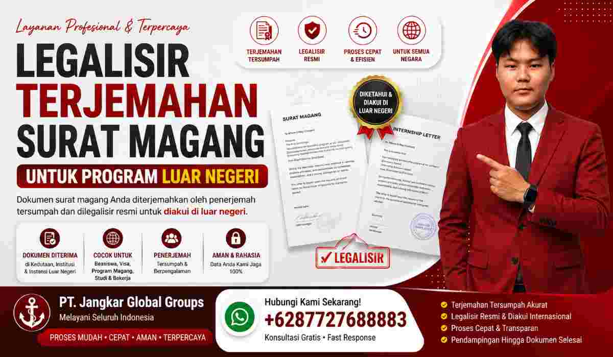 Legalisir Terjemahan Surat Magang untuk Program Luar Negeri