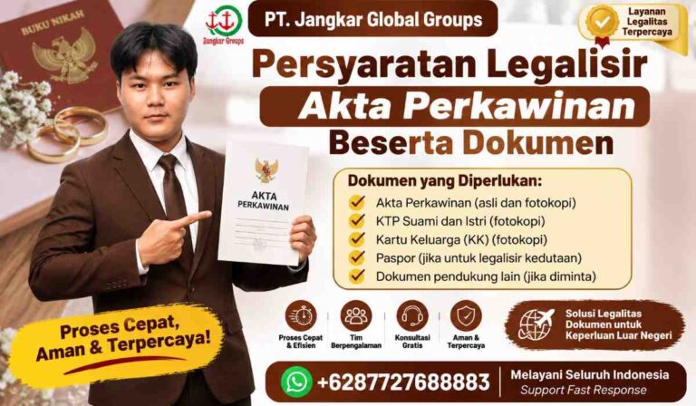 Persyaratan Legalisir Akta Perkawinan Beserta Dokumen