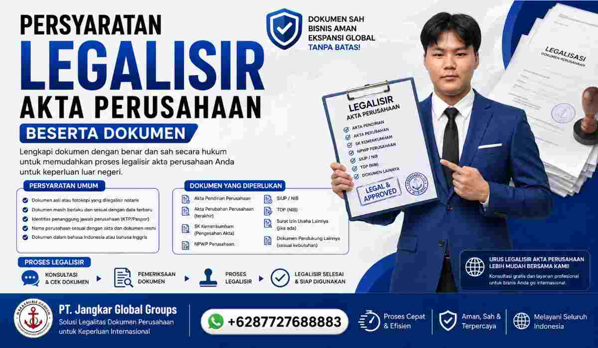 Persyaratan Legalisir Akta Perusahaan Beserta Dokumen