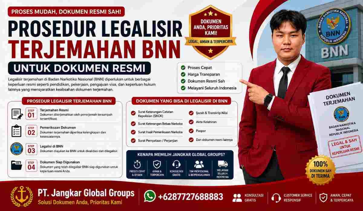 Prosedur Legalisir Terjemahan BNN untuk Dokumen Resmi