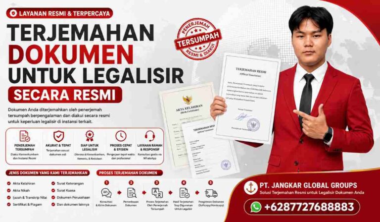 Terjemahan Dokumen untuk Legalisir Secara Resmi