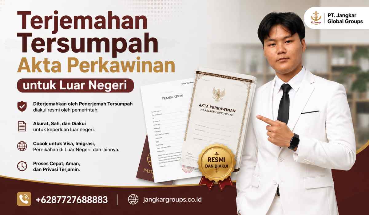 Terjemahan Tersumpah Akta Perkawinan untuk Luar Negeri