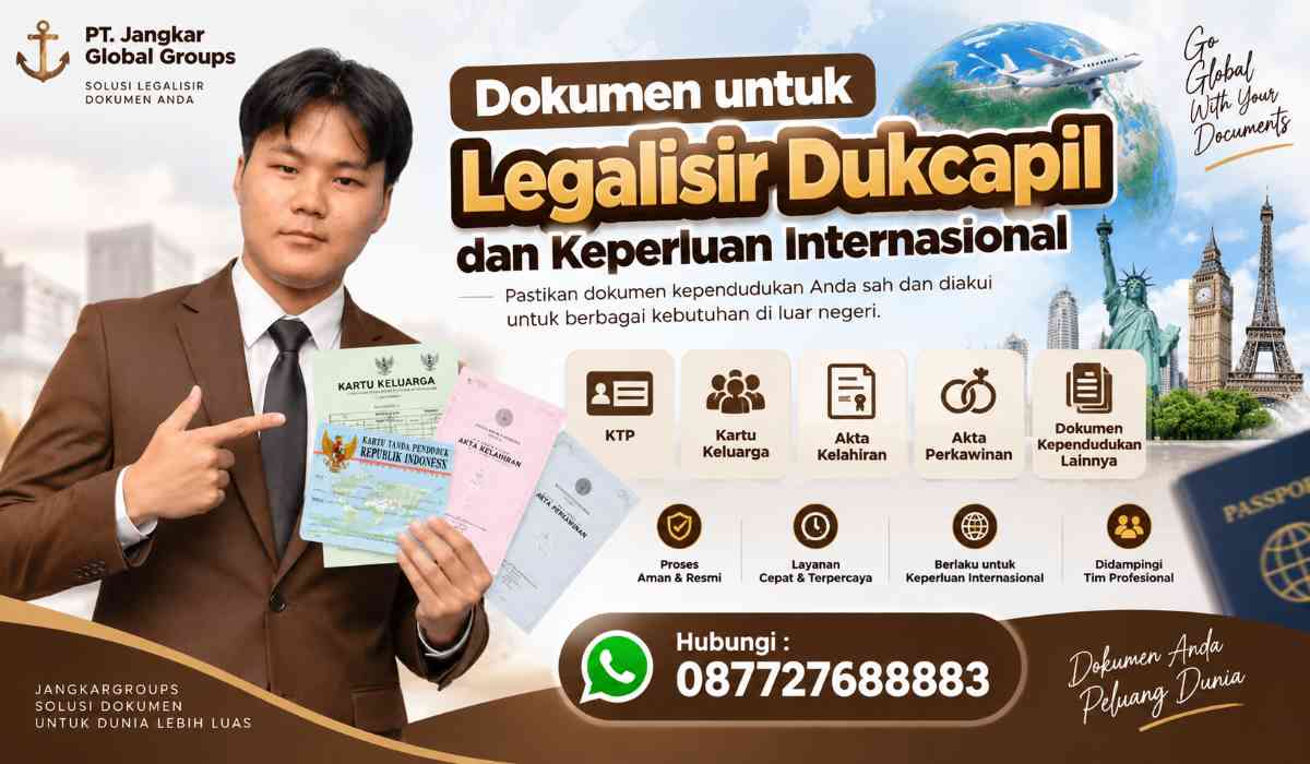 Dokumen untuk Legalisir Dukcapil dan Keperluan Internasional