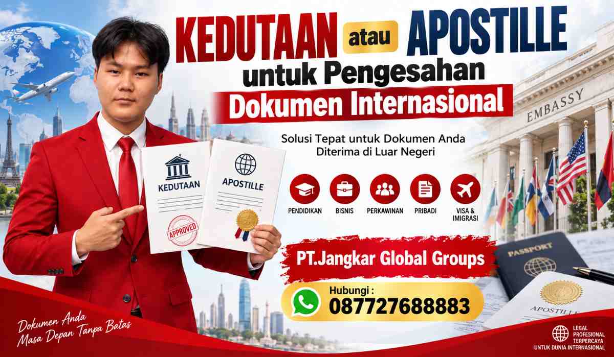 Kedutaan atau Apostille untuk Pengesahan Dokumen Internasional